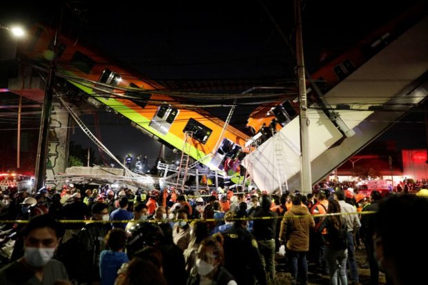 Mexico City rail overpass collapses, killing 13 and injuring 70