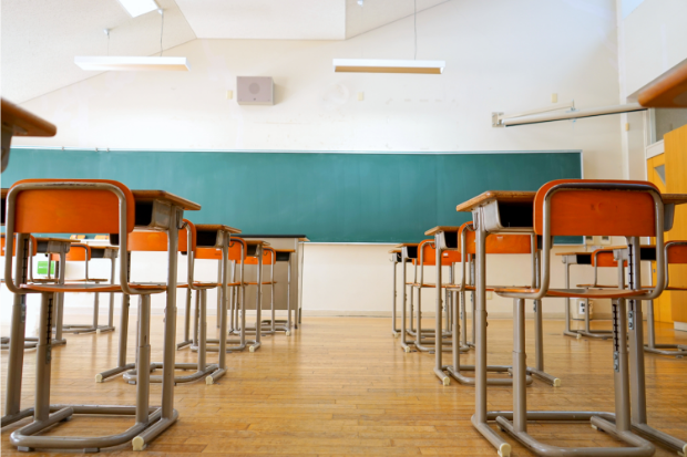 Empty classroom stock photo. STORY: Cordillera eyeing limited physical classes to cut costs