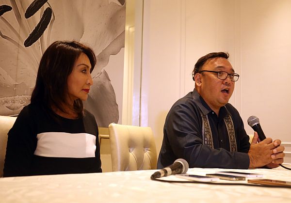 PRESIDENTIAL SPOKEPERSON ROQUE PRESSCON/NOV.05,2017:Presidential Spokeperson Harry Roque answer question from the media during press conference at Grand Convention with him is Deputy Speaker Congresswoman Gwen Garcia.(CDN PHOTO/LITO TECSON)