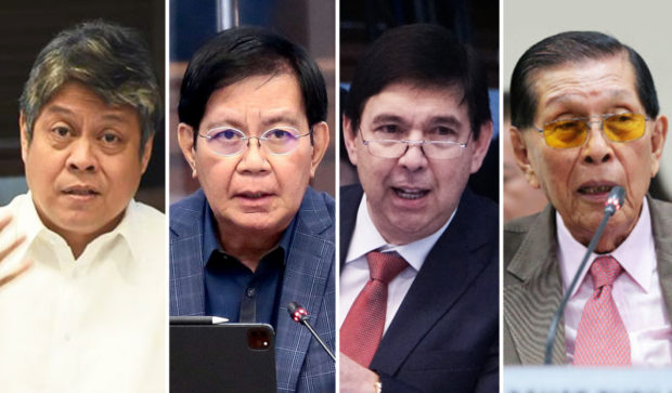 FILE Senators Francis Pangilinan, Panfilo Lacson, Ralph Recto, Juan Ponce Enrile