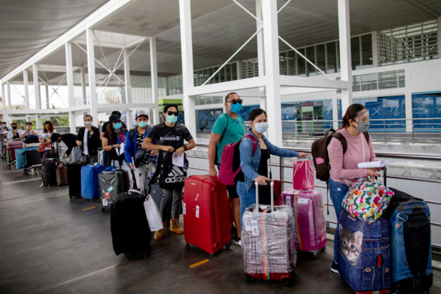 ofw Repatriated Filipino workers stuck in quarantine amid the spread of the coronavirus disease (COVID-19) finally allowed to go home, in Pasay
