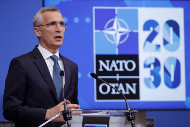 NATO Secretary-General Jens Stoltenberg gives news conference in Brussels