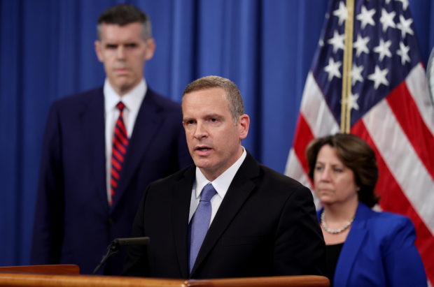 FBI Deputy Director Paul Abbate speaks about the May 2021 Darkside Ransomware attack on Colonial Pipeline as Acting Assistant Attorney General Nicholas L. McQuaid of the Criminal Division and Deputy U.S. Attorney General Lisa Monaco listen during a news conference at the Justice Department in Washington, U.S., June 7, 2021. REUTERS/Jonathan Ernst/Pool