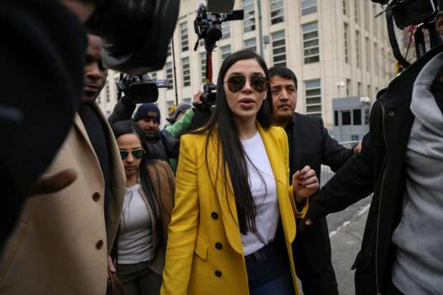 Emma Coronel Aispuro, the wife of Joaquin Guzman, the Mexican drug lord known as "El Chapo", exits the Brooklyn Federal Courthouse, during the trial of Guzman in the Brooklyn borough of New York, U.S., February 11, 2019. REUTERS/Brendan McDermid