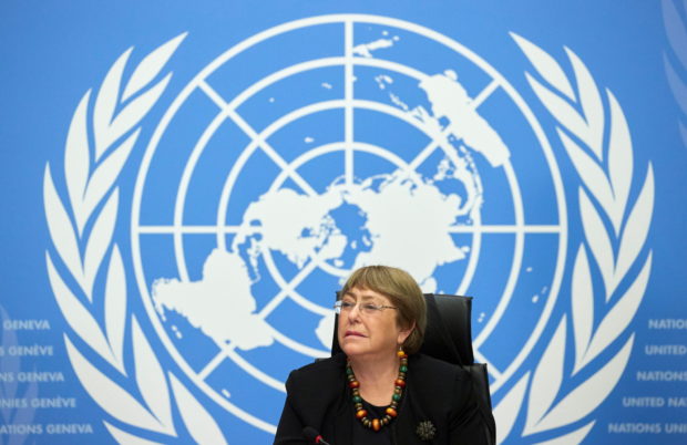 FILE PHOTO: U.N. High Commissioner for Human Rights Bachelet attends a news conference in Geneva