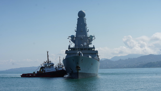 British Royal Navy warship HMS Defender arrives in Batumi