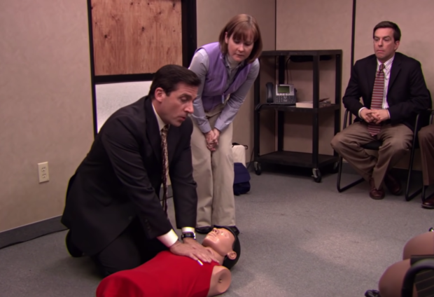 The Office CPR scene