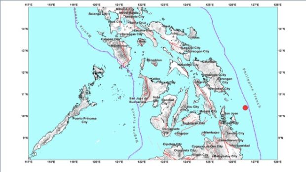 Surigao del Norte quake. Image from Phivolcs