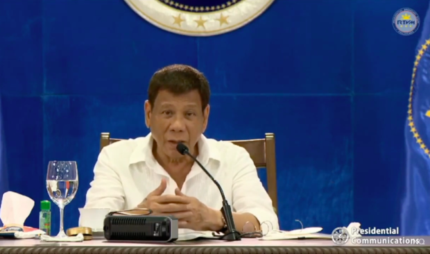 President Rodrigo Duterte. Screengrab from RTVM video