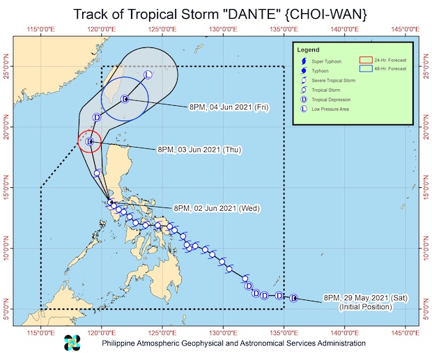 Tropical Storm Dante - Wednesday - 3 June 2021
