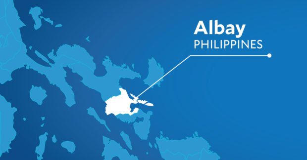 Map of Albay. STORY: Militant groups slam Marcos' winning at Legazpi City protest rally