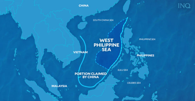 PH map showing West Philippine Sea