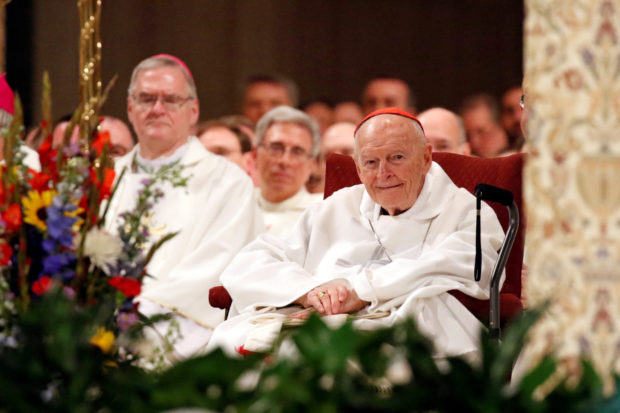 Cardinal Theodore E. McCarrick, retired archbishop of Washington, is seen during a Mass at Basilica of the National Shrine of the Immaculate Conception in Washington
