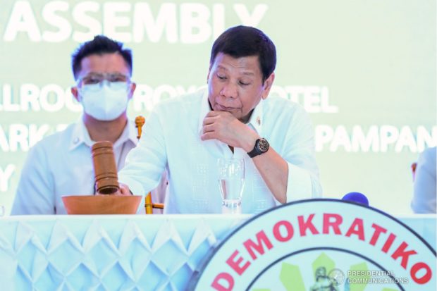 President Duterte during the PDP-Laban national assembly in Pampanga. PRESIDENTIAL PHOTOS