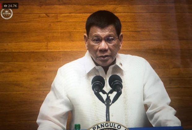 President Rodrigo Duterte during his final Sona