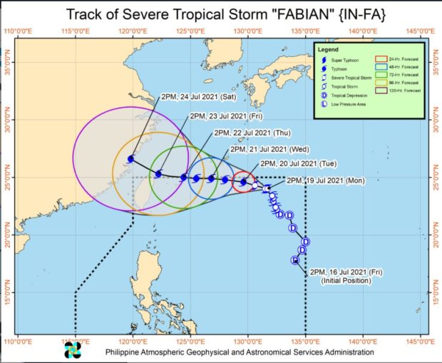 Majority of the country will experience rain due to the “habagat” or southwest monsoon enhanced by the presence of Severe Tropical Storm Fabian, said Philippine Atmospheric, Geophysical and Astronomical Services Administration (Pagasa) on Monday.
