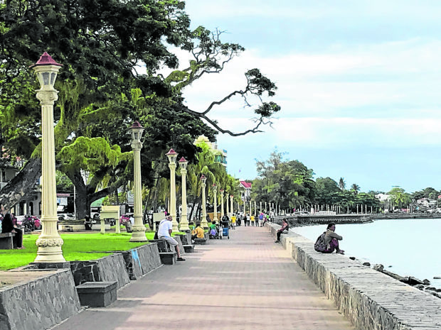 The photo shows Rizal Boulevard a famous tourist spot in Dumaguete City where a bus plowed into passengers at a terminal on July 5, 2022, and the bus firm apologized for the accident where people got hurt
