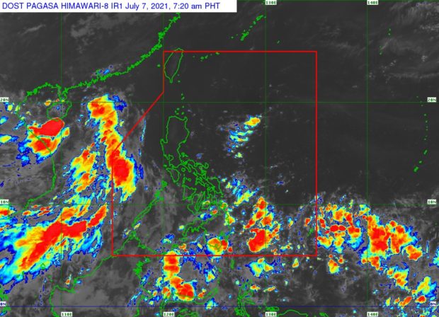 Weather satellite image from Pagasa as of 7:20 AM  