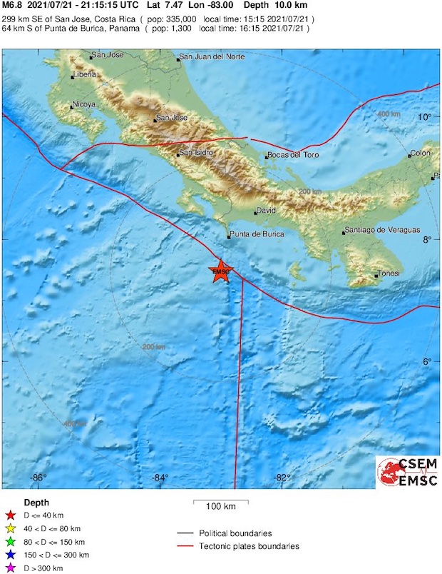 Panama-Costa Rica quake