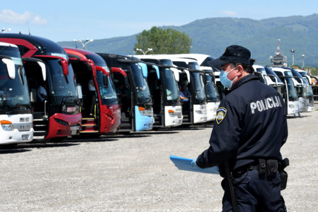 parked buses zagreb croatia