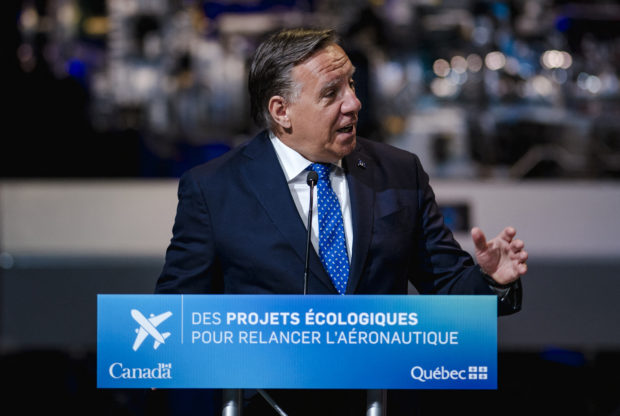  In this file photo taken on July 15, 2021, Quebec Prime Minister Francois Legault speaks at a press conference in Montreal, Quebec. - Quebec announced on Agust 5, 2021, it will introduce a vaccine passport, the first in Canada, to counter a fourth wave of the coronavirus and the spread of the Delta variant. "The principle behind the vaccine passport is that people who have made the effort to get their two doses should be able to live a semi-normal life," Legault told a press conference.