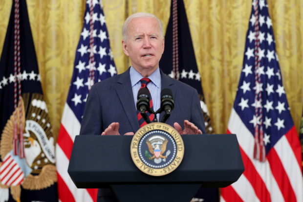 U.S. President Biden delivers remarks at the White House in Washington
