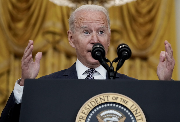 US President Joe Biden speaks about Afghanistan at the White House in Washington