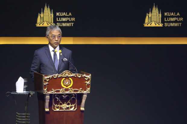 Malaysia's King Sultan Abdullah Sultan Ahmad Shah speaks during Kuala Lumpur Summit in Kuala Lumpur, Malaysia, December 19, 2019. REUTERS/Lim Huey Teng