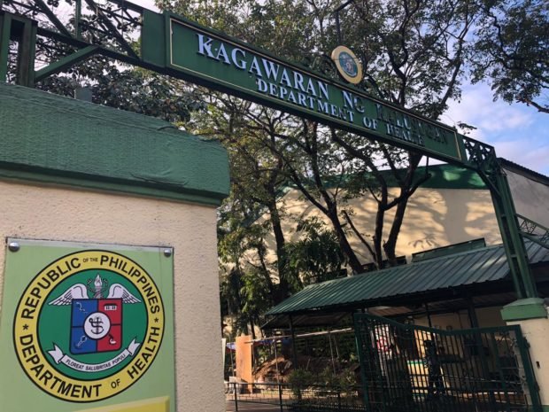 DOH facade. STORY: DOH logs 409 new COVID-19 cases; active now at 4,860