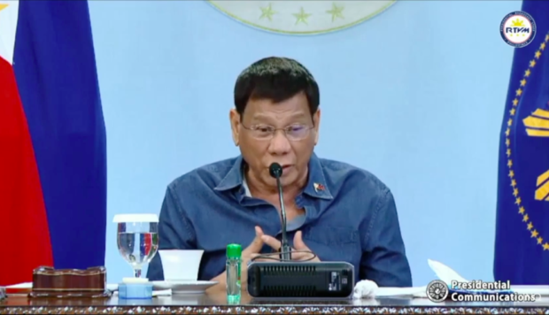 President Rodrigo Duterte in his weekly public address. 