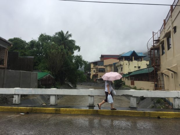 The water level of the river underneath the Mabayuan Bridge in Olongapo City
