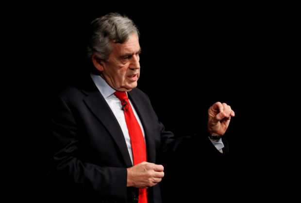 FILE PHOTO: Britain's former Prime Minister Gordon Brown speaks at an event in Edinburgh