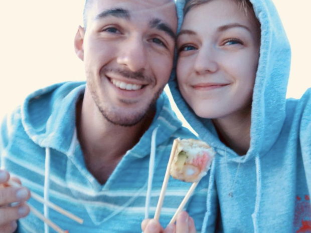 Gabrielle Petito, 22, who was reported missing on September 11, 2021 after traveling with her boyfriend around the country in a van and never returned home, poses for a photo with Brian Laundrie in this undated handout photo. 