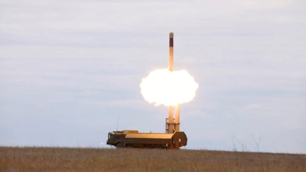 The Bastion coastal missile system launches a missile at a training ground in Crimea