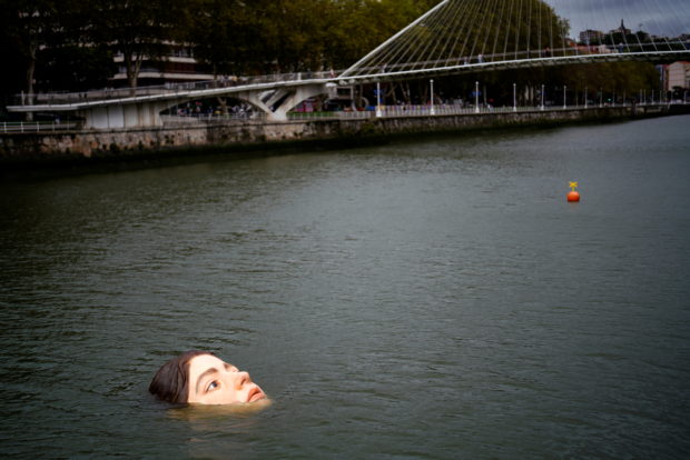 Drowning girl statue causes a stir in Bilbao, Spain