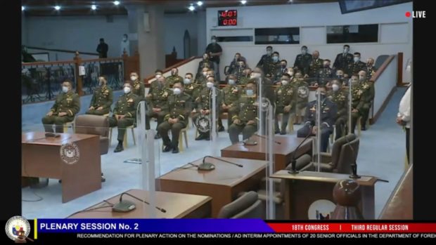 AFP execs awaiting their confirmation. Screengrab from Senate livestream