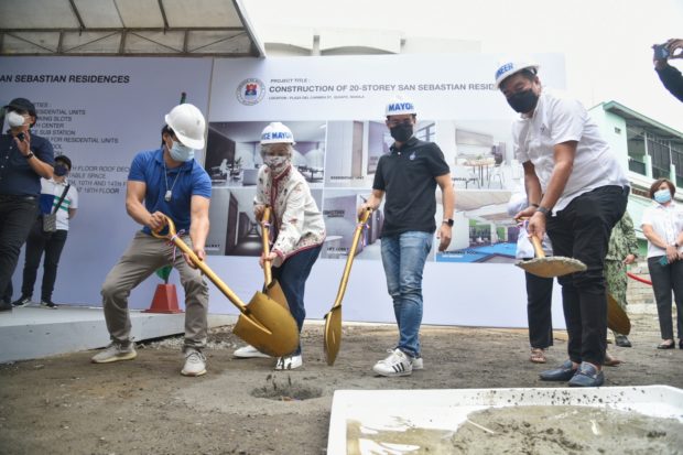 The construction of the 20-story San Sebastian Residences in Quiapo will start as the Manila City government broke ground on Monday.