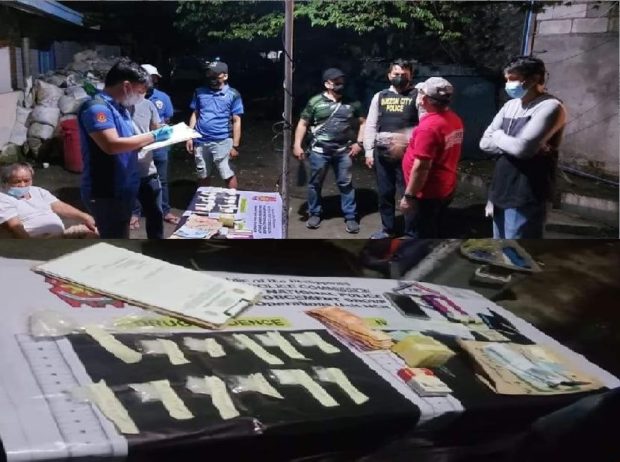 QCPD officers making inventory of seized illegal drugs