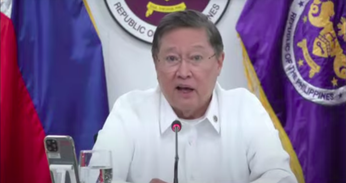 Senator Panfilo Lacson and Finance Secretary Carlos Dominguez during the Senate committee on finance hearing on the 2022 national expenditure program.