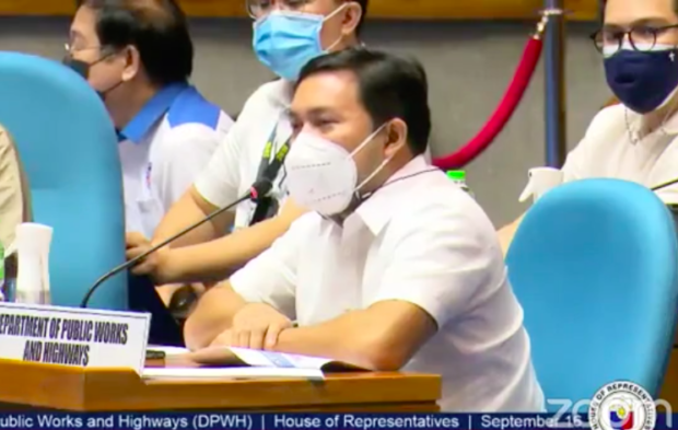 DPWH Sec. Mark Villar answers questions from congressmen during budget deliberations for his department. Screengrab from House of Representatives livestream