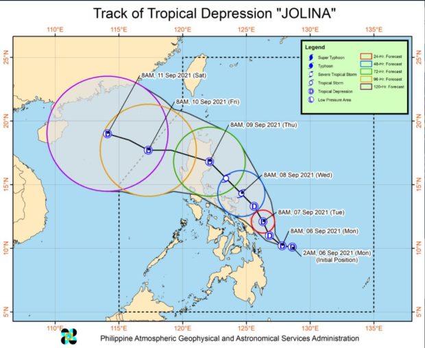 Albay disaster officials and agencies were told to prepare for the possible effects of Tropical Depression Jolina.