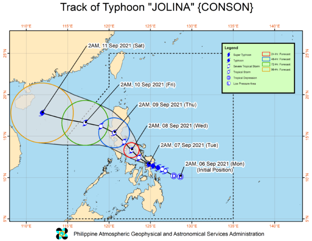typhoon jolina track