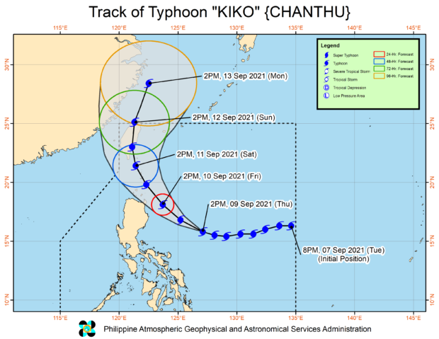 Typhoon Kiko nears land; TS Jolina may exit PAR on Thursday night