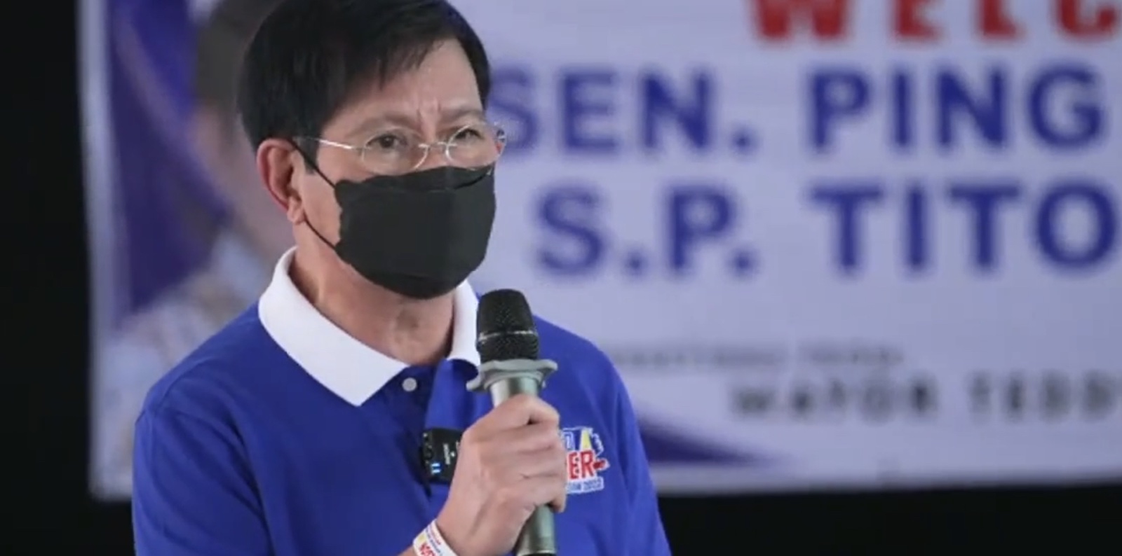 Presidential aspirant Senator Panfilo Lacson faces local leaders and residents of Pampanga on Friday, Oct. 29, 2021. 