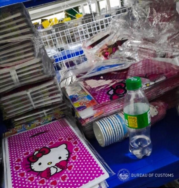 Hello Kitty items were among those seized by Customs agents in Binondo last Oct. 22. Image from BOC.