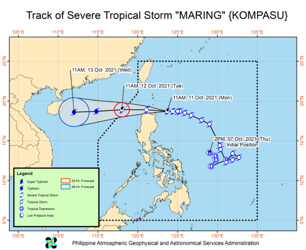 Severe TS Maring accelerates; heavy to intense rain likely over N. Luzon