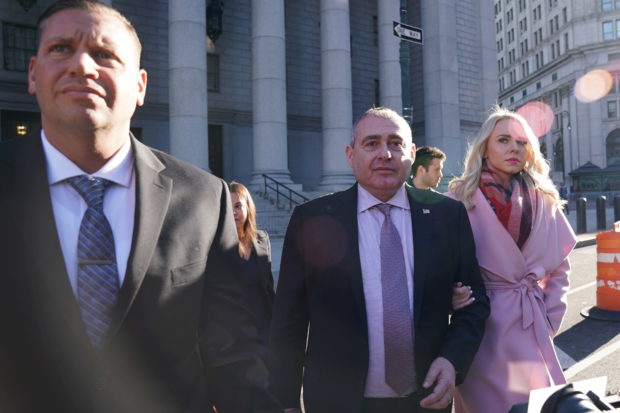 Ukrainian-American businessman Lev Parnas and his his wife Svetlana Parnas leave the Manhattan Federal Court in the Manhattan borough of New York