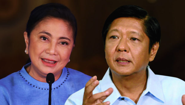 Leni Robredo and Bongbong Marcos. STORY: Pulse Asia: Marcos keeps lead, but Robredo narrows gap
