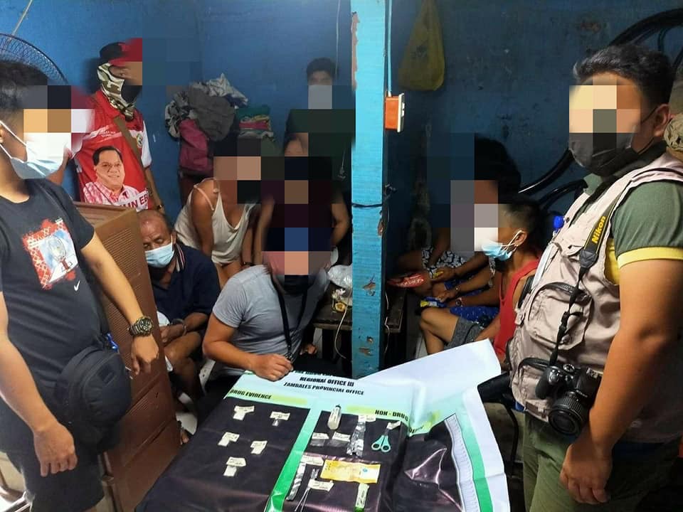 Six people were arrested, and P102,000 worth of “shabu” (crystal meth) was seized from this alleged drug den in Subic town, Zambales province