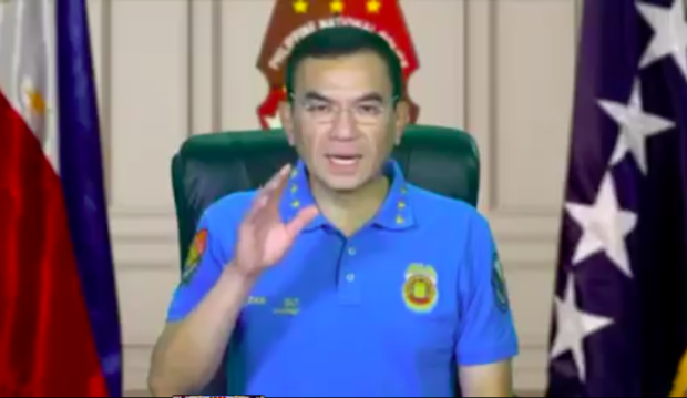 FILE PNP chief Guillermo Eleazar. Screengrab from Facebook / PNP livestream